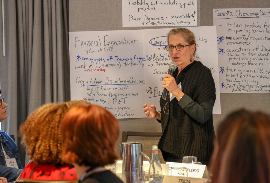 Instructor Speaking with Microphone