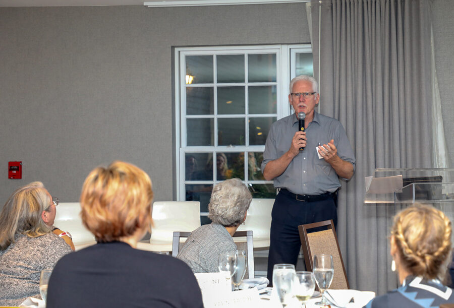 Instructor Speaking with Microphone