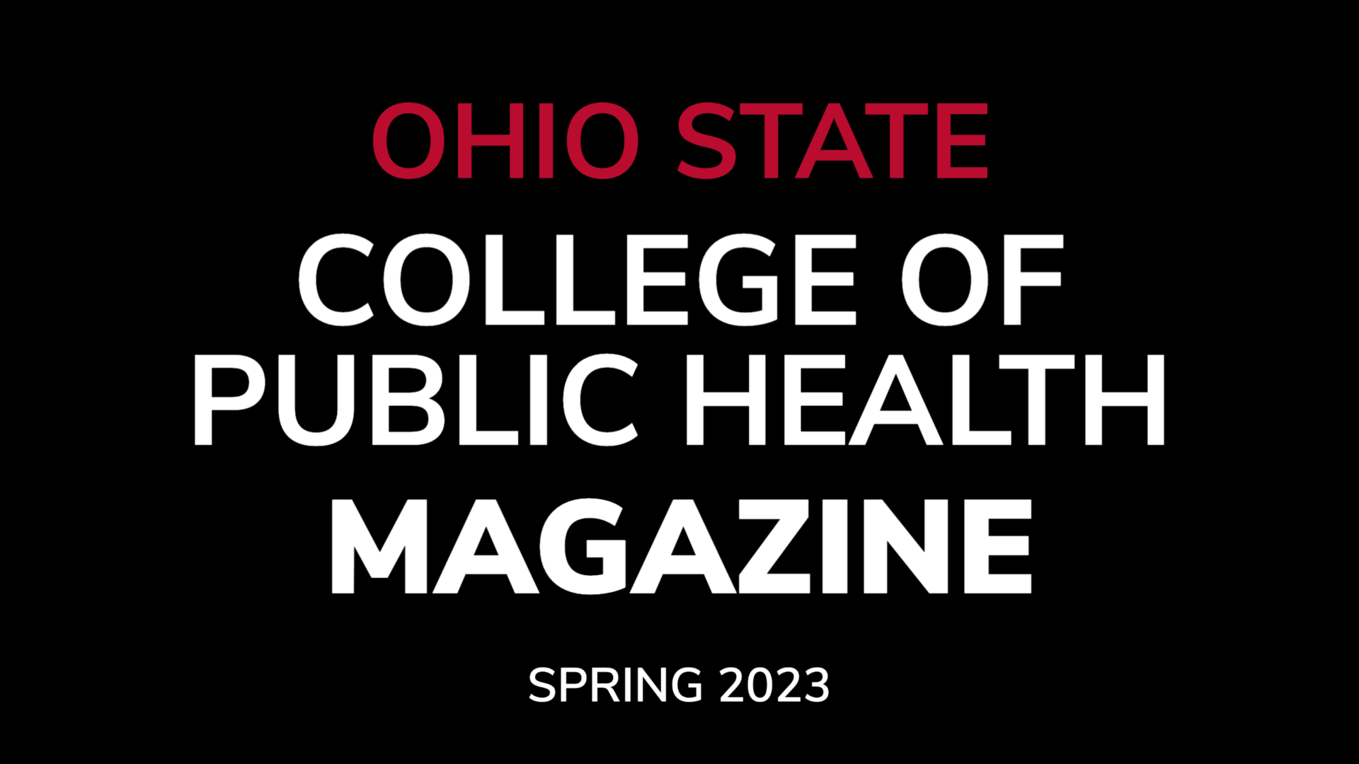 Ohio State Public Health spring magazine