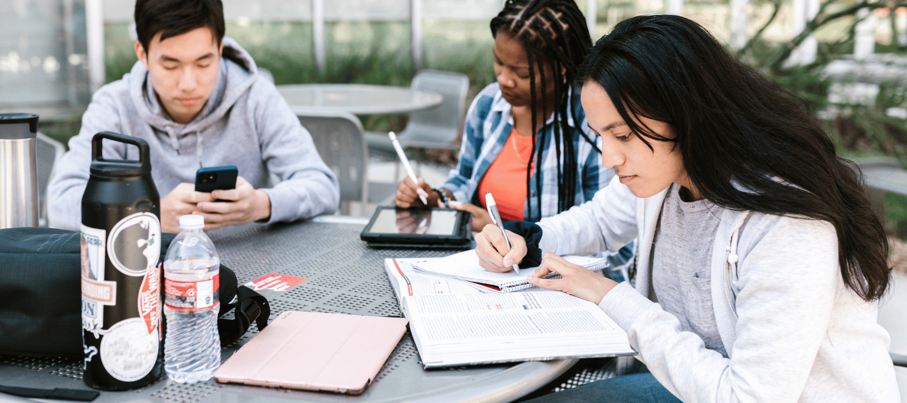Students sitting around a table
