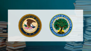 Departments of Education and Justice Logos