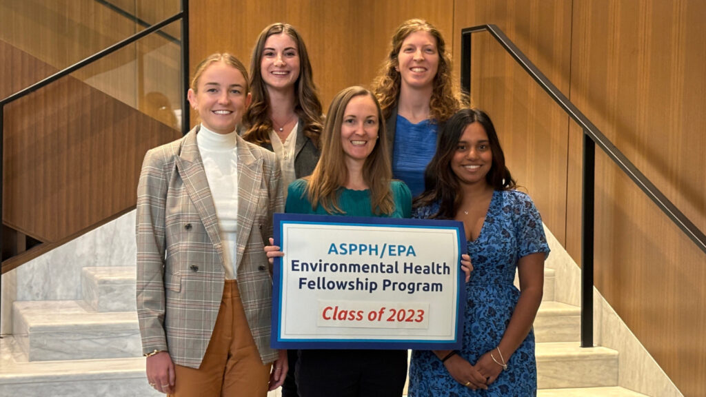 ASPPH, EPA Environmental Health Fellowship Program Class on 2023 - five female fellows