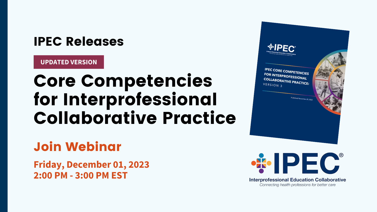 IPEC Releases Updated Version Core Competencies for Interprofessional Collaborative Practice