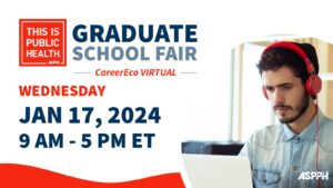 Person looking at laptop with headphones on