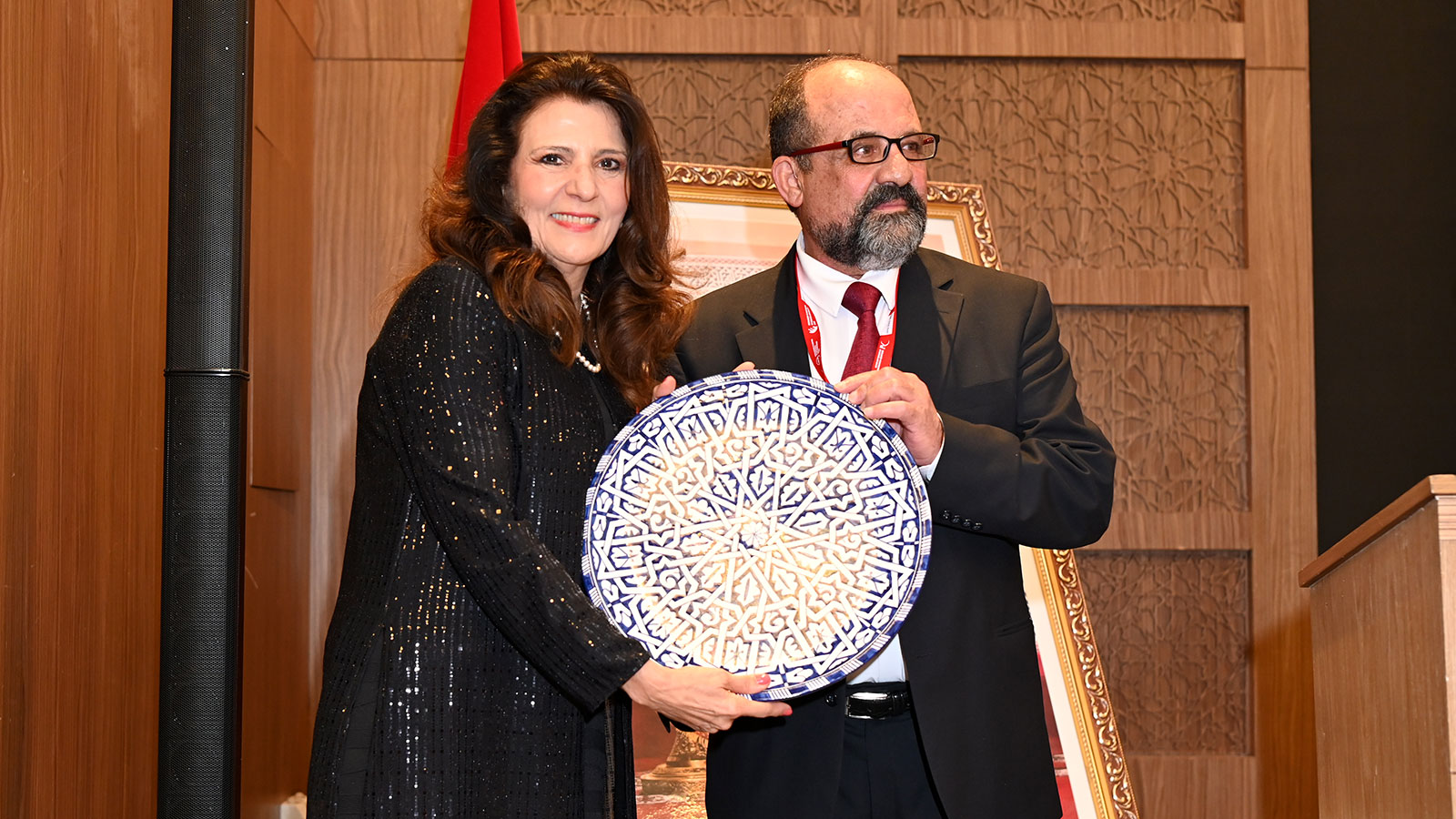 Laura Magana accepting an award