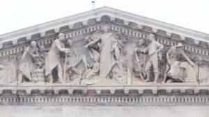 Apotheosis of Democracy_ the sculptural pediment over the House entrance on the U.S. Capitol's east front
