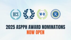 2025 ASPPH Award Nominations Now Open banner with three laurels representing different awards