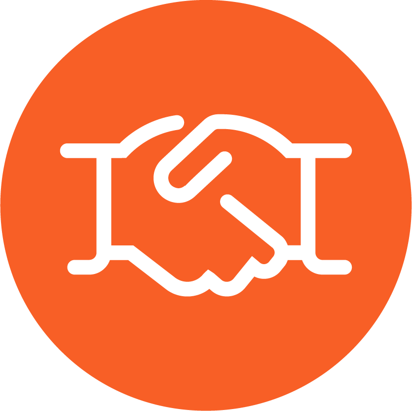 cartoon outline of a handshake