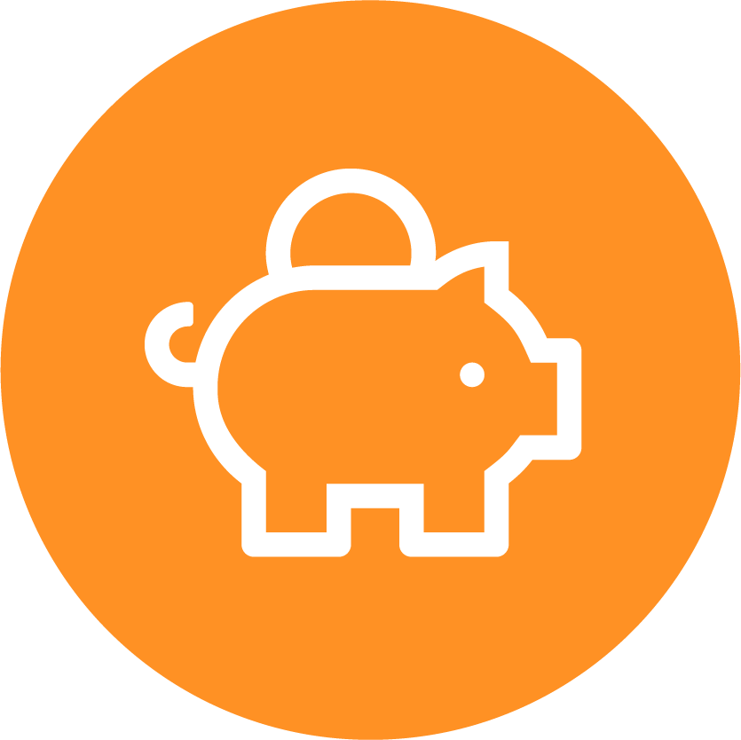 cartoon outline of a piggy bank