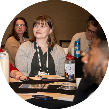 Public health leaders sat at a table
