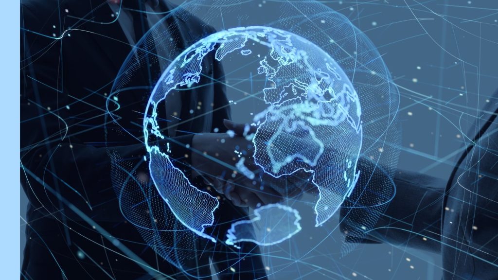 Blue Outline of Earth globe