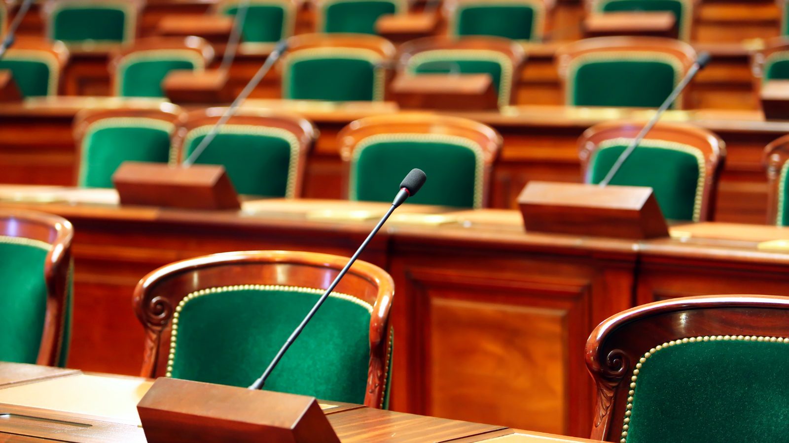 Image of chairs and desks in Senate building