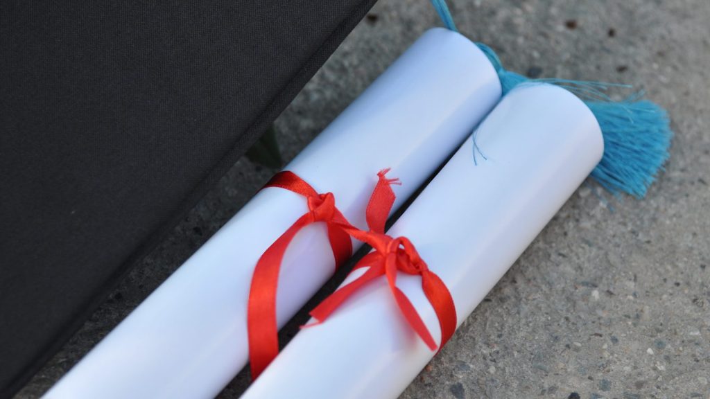 image of two diplomas signifying a dual degree