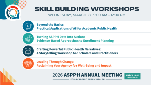 List of ASPPH's Skill Building Workshops taking place during the 2026 ASPPH Annual Meeting