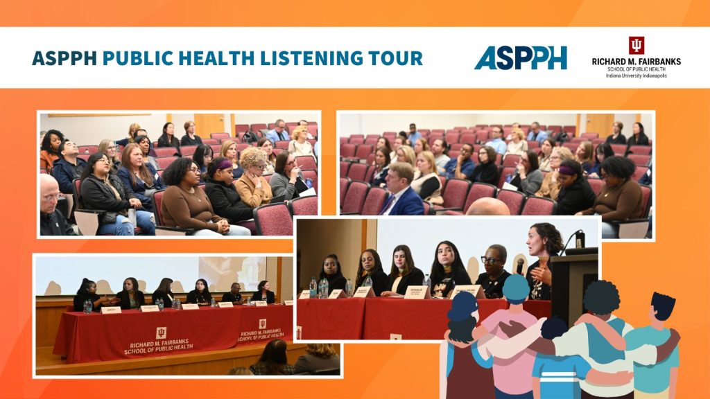 Collage of Indiana University Listening Tour Event with ASPPH