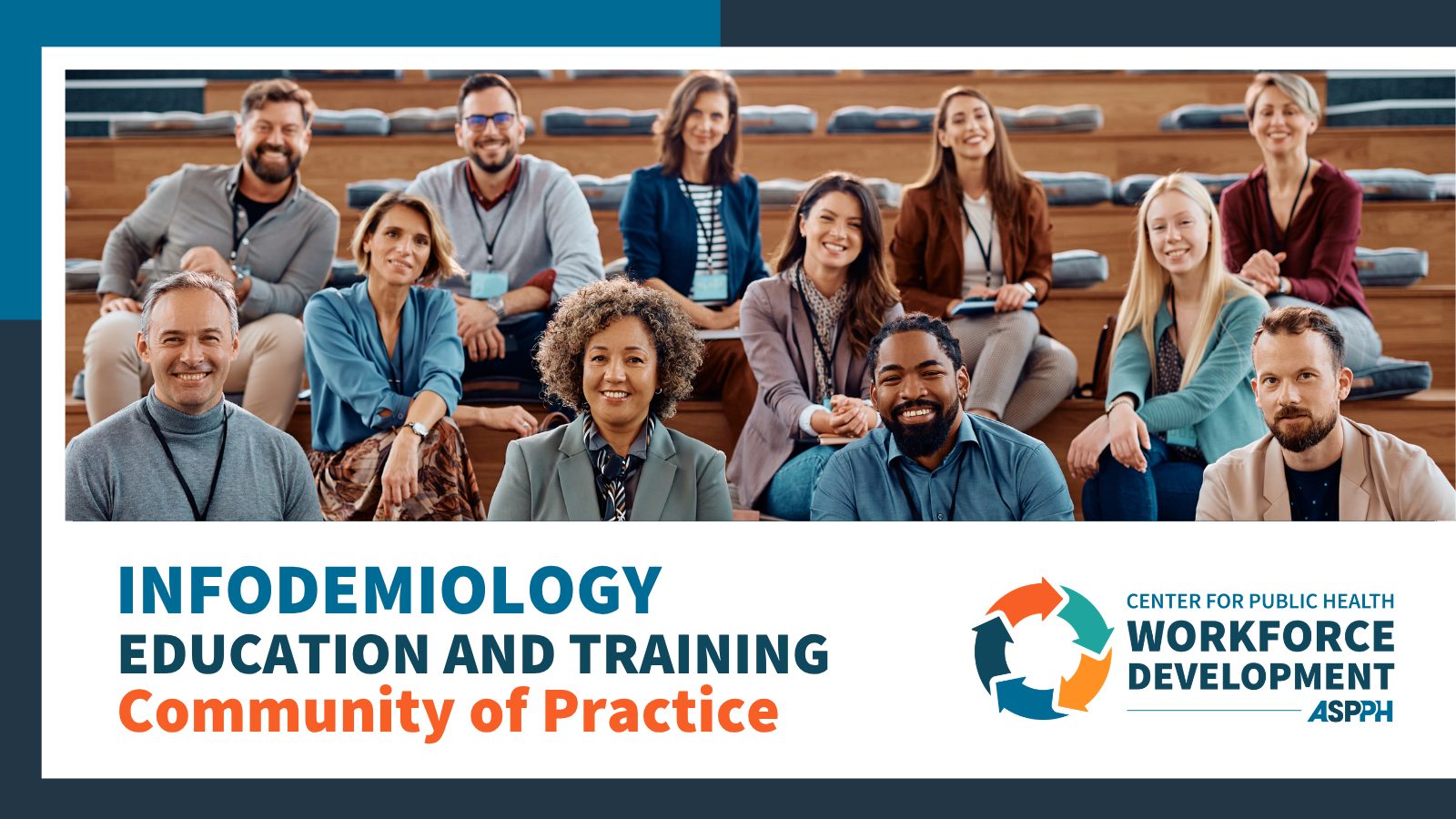 Infodemiology Education and Training Community of Practice aside ASPPH Center for Workforce Development logo