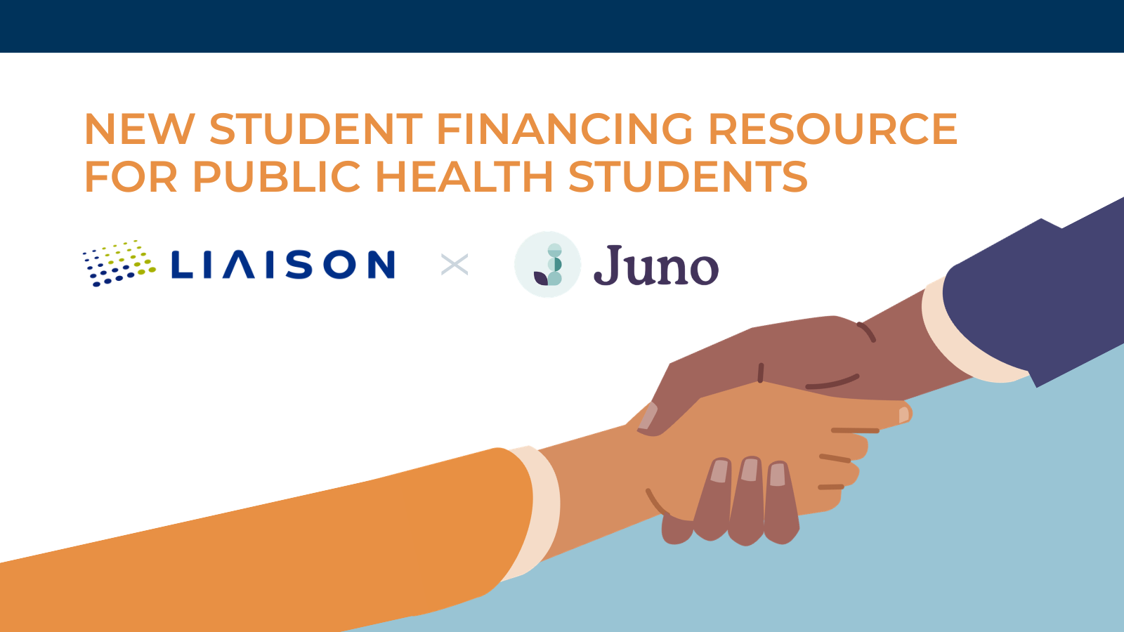 New Student Financing Resource for Public Health Students with image of a handshake